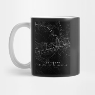 Sarajevo Bosnia and Herzegovina City Map dark Mug